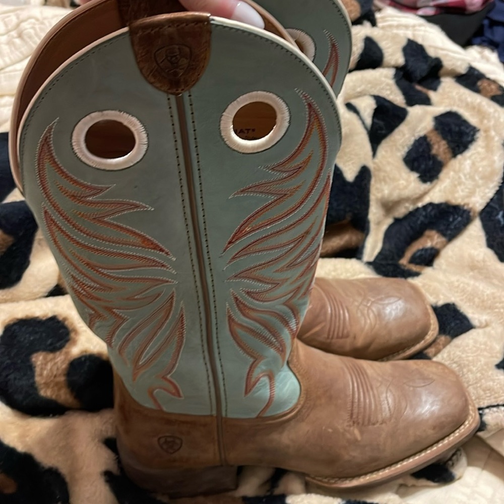 Ariat Women's Combat & Moto Boots - Tan and Blue